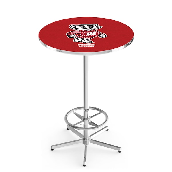 42" Chrome Wisconsin "Badger" Pub Table